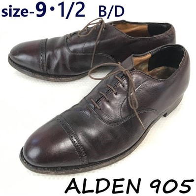 試着交換OK!vintage★オールデン/ALDEN 905★ストレートチップ/パンチドキャップトゥ【9.5D/27.0-27.5/バーガンディ】靴/CAP TOE/dress shoes◆bJ-92