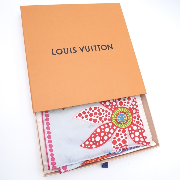 LOUIS VUITTON(ルイ ヴィトン)LV×YK イマジネーション スカーフ 草間彌生 コラボ フラワー モノグラム シルク マルチカラー M78314【中古】