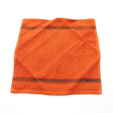 エルメス HERMES カレタオル シェブロン ハンド タオル 衣料品 コットン メンズ レディース ブラウン系 【中古】