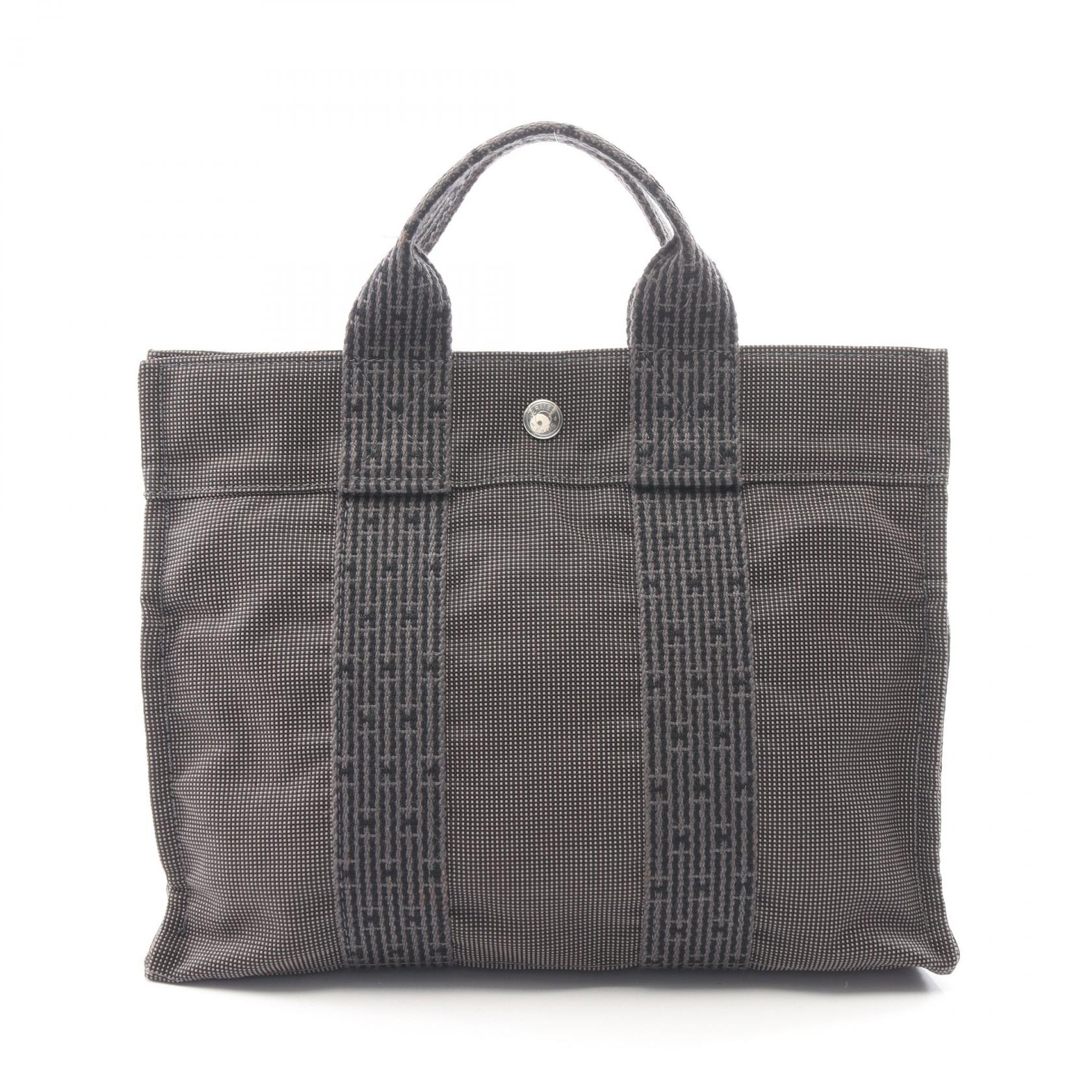 エルメス HERMES エールラインPM トートバッグ バッグ ナイロンキャンバス レディース グレー系 【中古】