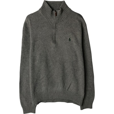 古着 ラルフローレン Ralph Lauren POLO RALPH LAUREN コットンニットハーフジップセーター メンズM相当/eaa631941