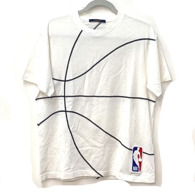 ルイヴィトン LOUIS VUITTON エンブロイダリーディテール LV×NBA トップス アパレル 半袖Tシャツ コットン ホワイト