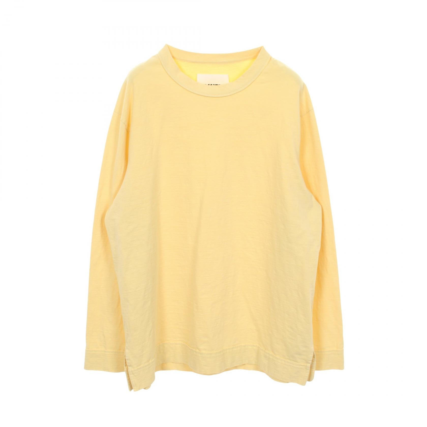 ジルサンダー JIL SANDER サイドスリット ロゴ刺繍 長袖Tシャツ 衣料品 トップス コットン メンズ イエロー系 【中古】