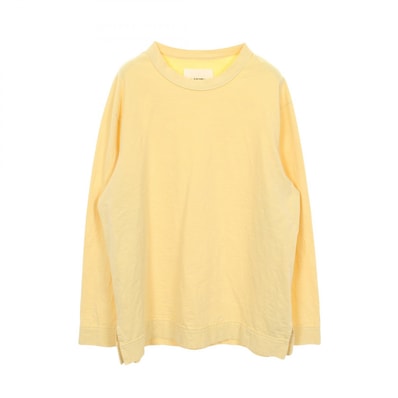 ジルサンダー JIL SANDER サイドスリット ロゴ刺繍 長袖Tシャツ 衣料品 トップス コットン メンズ イエロー系 【中古】
