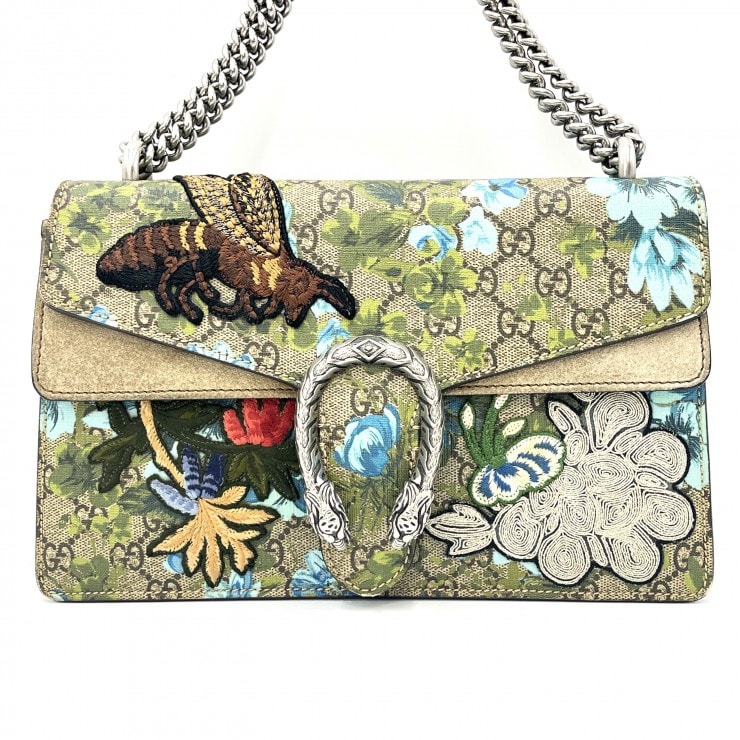 GUCCI(グッチ)ディオニュソス ショルダーバッグ チェーンバッグ GGスプリーム フラワー Bee刺繍 マルチカラー 421970 レディース【中古】