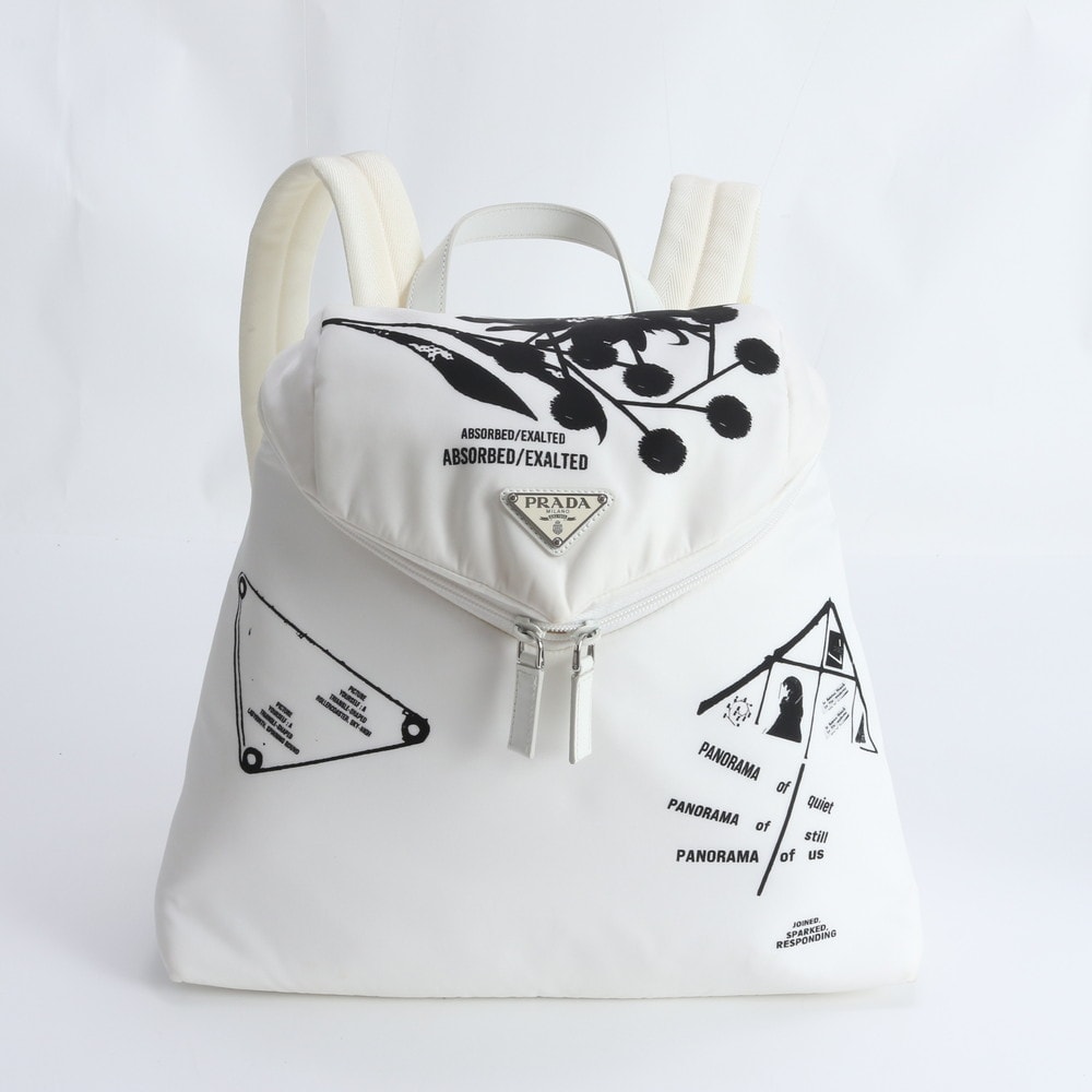 PRADA ナイロンショルダーバッグ 三角ロゴ パープル系 イタリア製 正規品 PRADA (プラダ) トライアングル ロゴ サフィアーノ レザー ショルダー