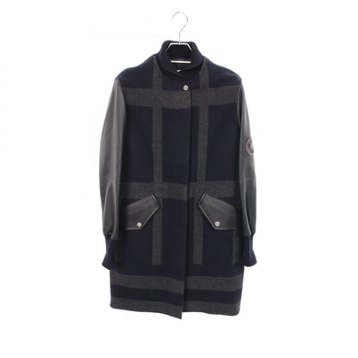 エルメス HERMES バーシティ ブルゾン 衣料品 アウター カシミヤ レザー レディース ネイビー系 / グレー系 / ブラック系 【中古】