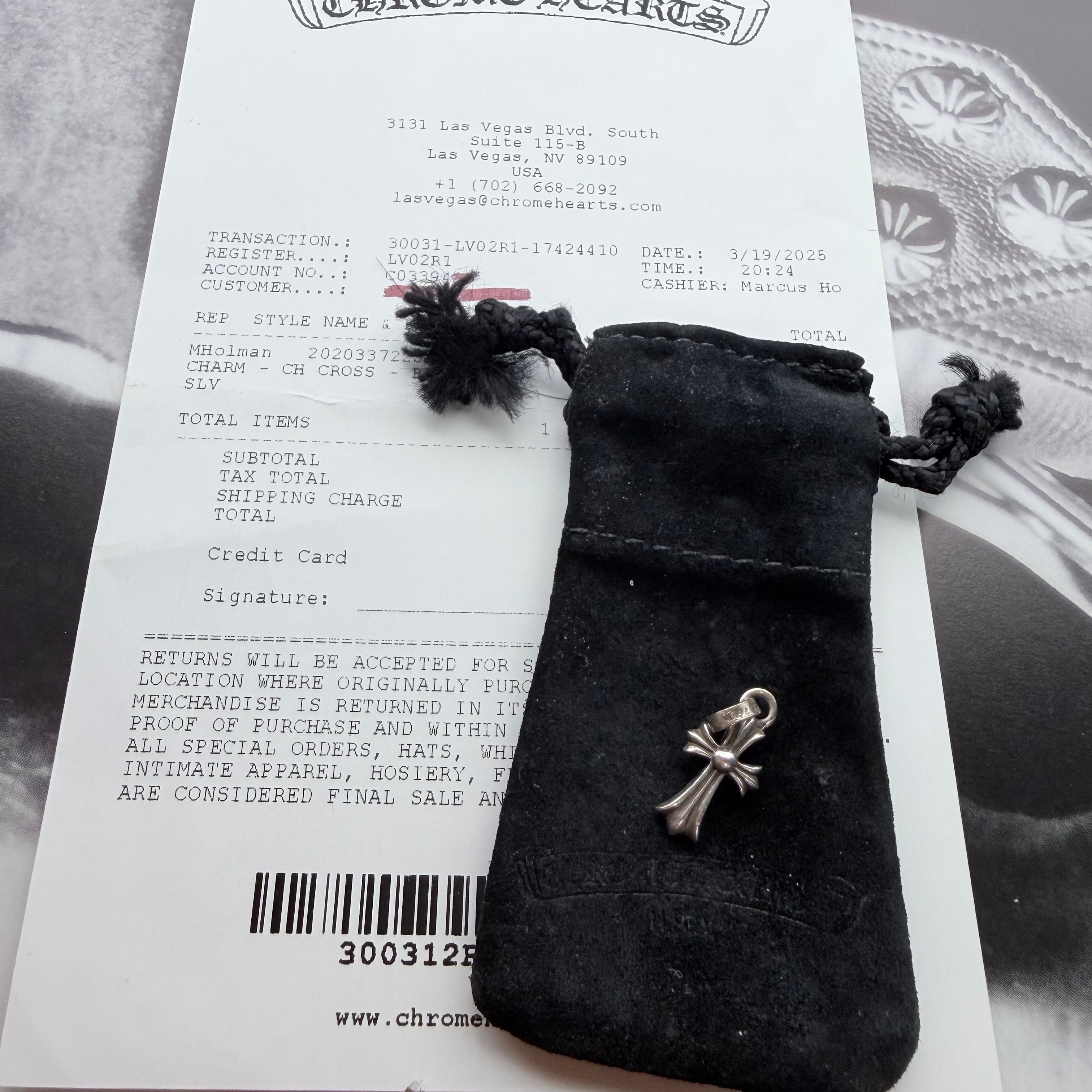 Chrome Hearts CH Cross Baby Fat Charm "Silver"