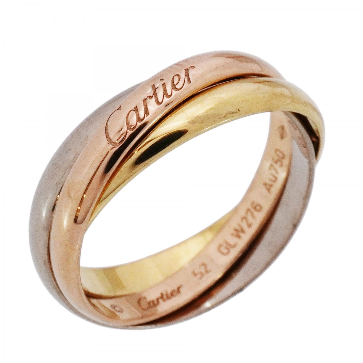 【6jdb0563】カルティエ リング トリニティ スモールモデル K18YG イエローゴールド K18WG ホワイトゴールド K18PG ピンクゴールド #52【中古】レディース