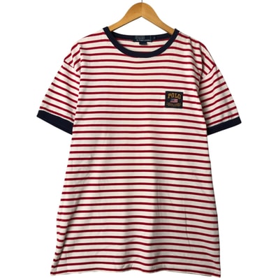 古着 ラルフローレン Ralph Lauren POLO by Ralph Lauren ボーダー柄 リンガーTシャツ メンズM相当/eaa561905