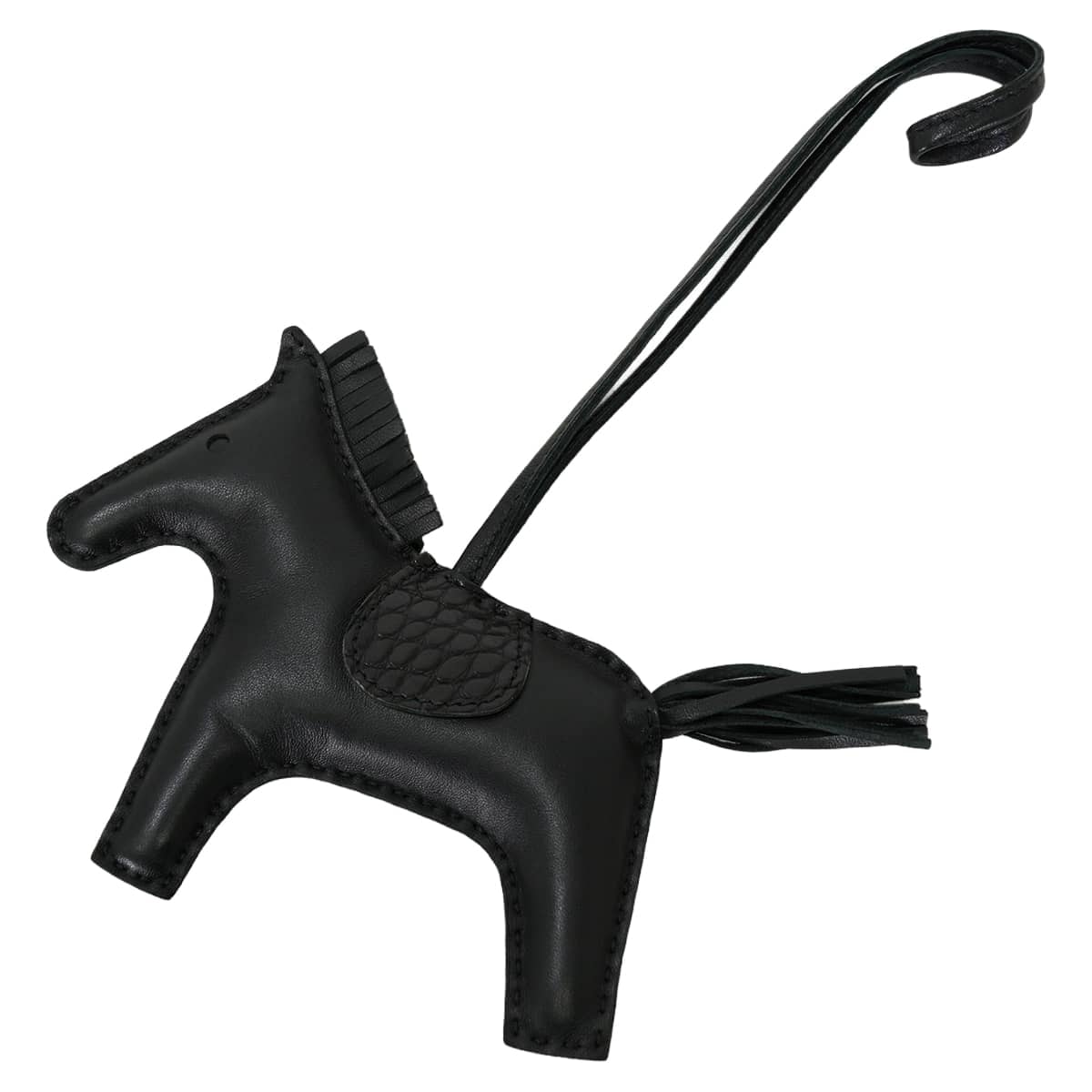【渋谷並木橋店】HERMES エルメス バッグチャーム ロデオ MM タッチ ソーブラック SO BLACK 黒 (ブラック) アニョーミロ(ラム)/クロコダイル アリゲーターマット Y刻印 新品同様【中古】