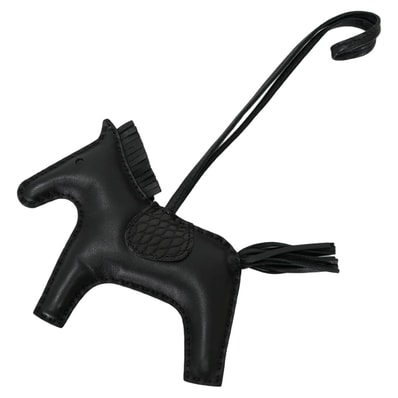 【渋谷並木橋店】HERMES エルメス バッグチャーム ロデオ MM タッチ ソーブラック SO BLACK 黒 (ブラック) アニョーミロ(ラム)/クロコダイル アリゲーターマット Y刻印 新品同様【中古】