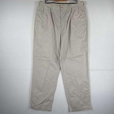 古着 ポロ・ラルフローレン POLO RALPH LAUREN チノパンツ チノパン ワンポイント スラックス 大きいサイズ w40 L32 ベージュ メンズ