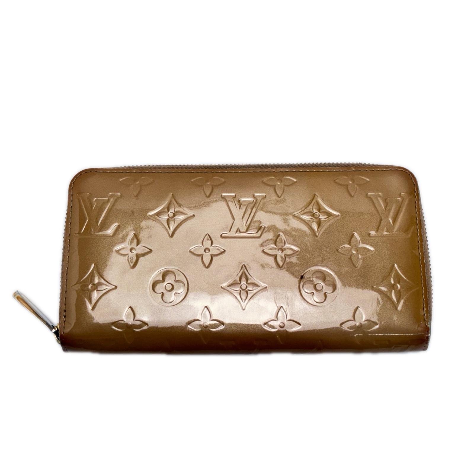 LOUIS VUITTON ルイヴィトン ヴェルニ ラウンドファスナー 長財布 M91761 ベージュ レディース ゴールド金具