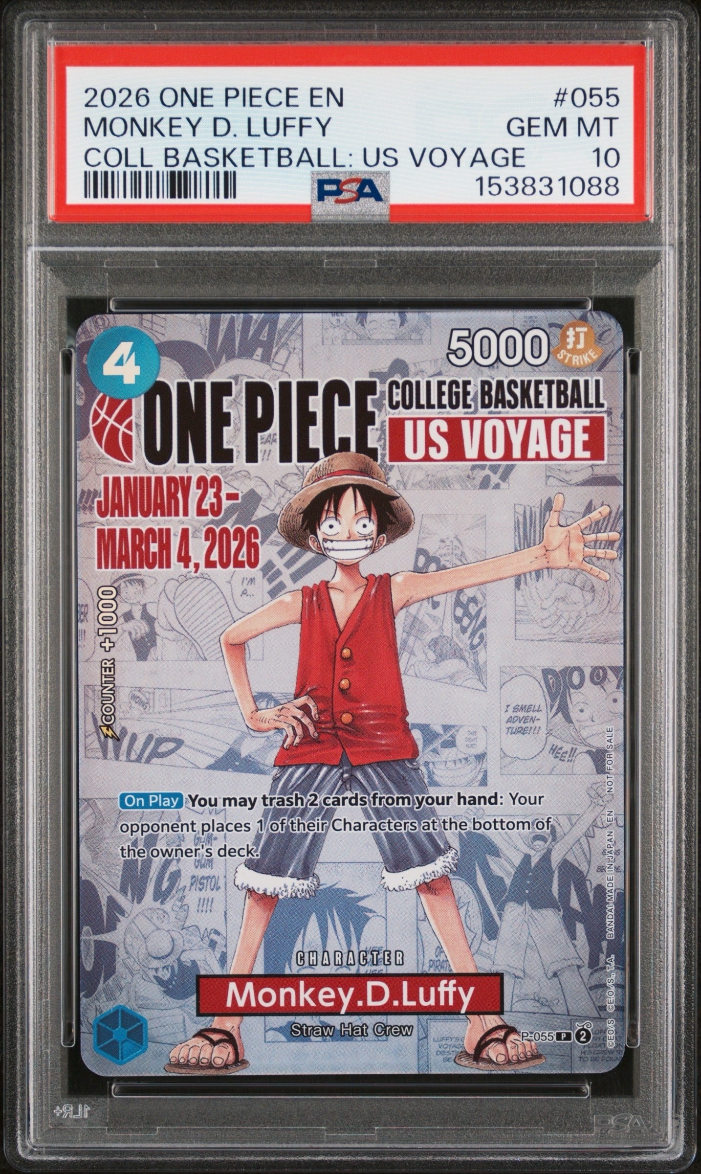 PSA10】モンキー・D・ルフィ：P (開封済) [P-055]【英語版