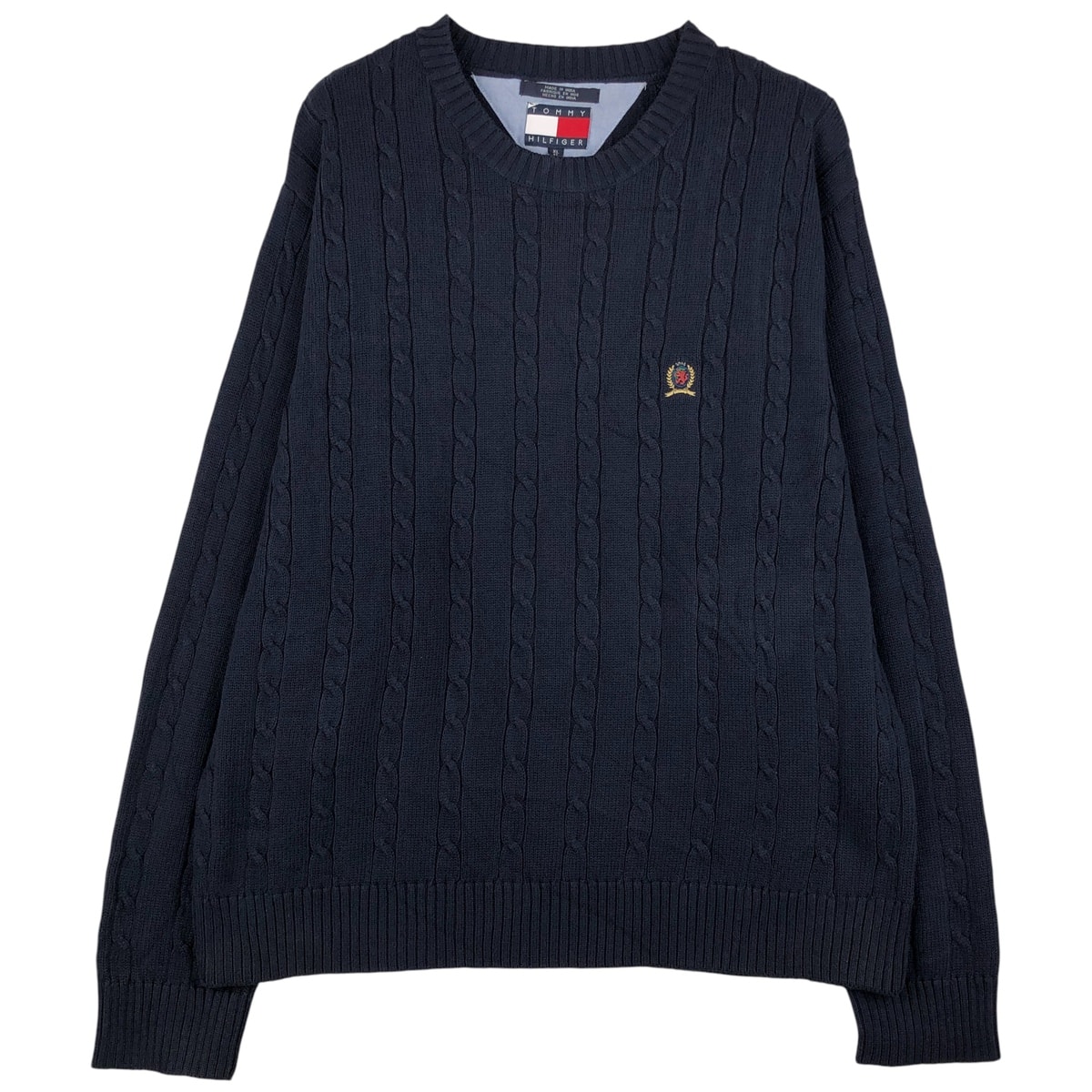 古着 90年代~ トミーヒルフィガー TOMMY HILFIGER ケーブル編み コットンニットセーター メンズXL相当 ヴィンテージ/eaa604445