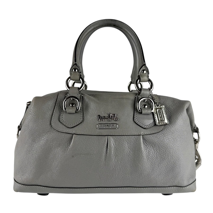 コーチ COACH ハンドバッグ ショルダーバッグ レザー グレー レディース【中古】 z9405