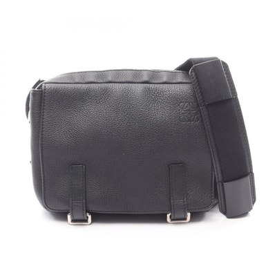 ロエベ LOEWE ミリタリーメッセンジャーXS ショルダーバッグ バッグ レザー メンズ ブラック系 【中古】