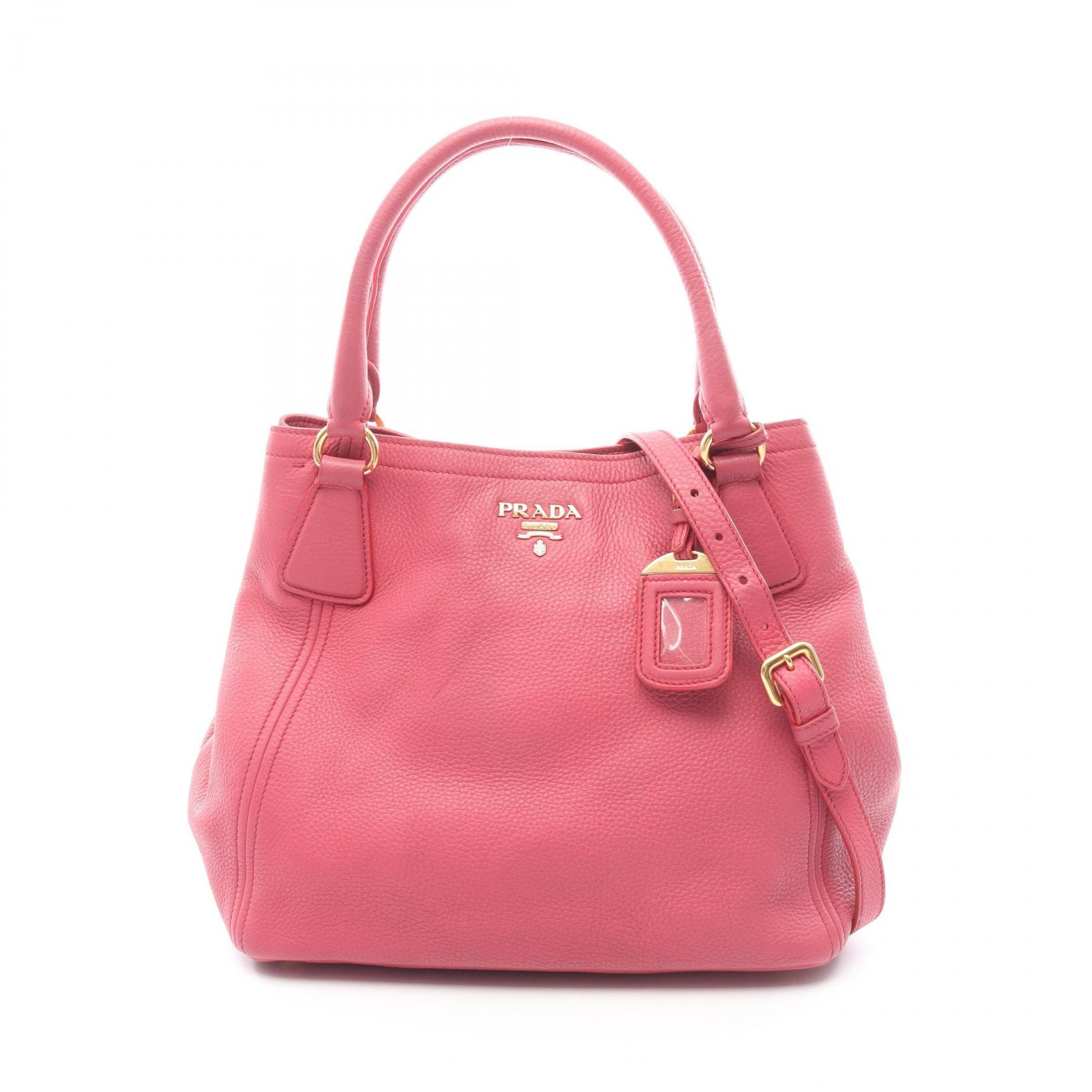 プラダ PRADA VIT DAINO ヴィッテロダイノ 2WAY ハンドバッグ バッグ レザー レディース ピンク系 【中古】