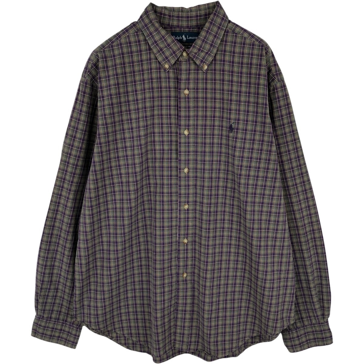 古着 ラルフローレン Ralph Lauren CLASSIC FIT 長袖 ボタンダウンチェックシャツ メンズXL相当/eaa678063