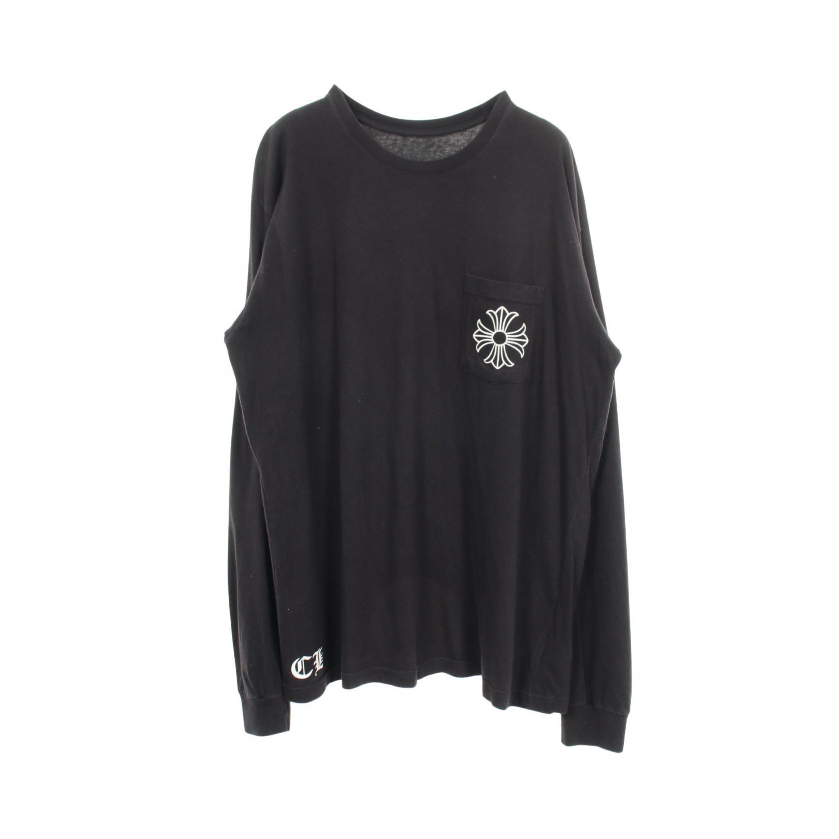 クロムハーツ CHROME HEARTS CHプラス バックプリント 長袖Tシャツ 衣料品 トップス コットン メンズ ブラック系 【中古】