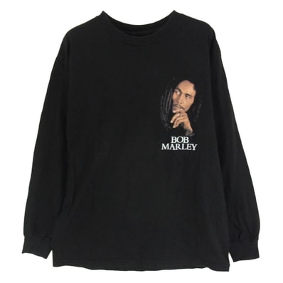 WACKO MARIA ワコマリア Tシャツ BOB MARLEY CREW NECK LONG SLEEVE T-SHIRT ボブマーリー プリント ロング スリーブ Tシャツ ブラック系 M【中古】