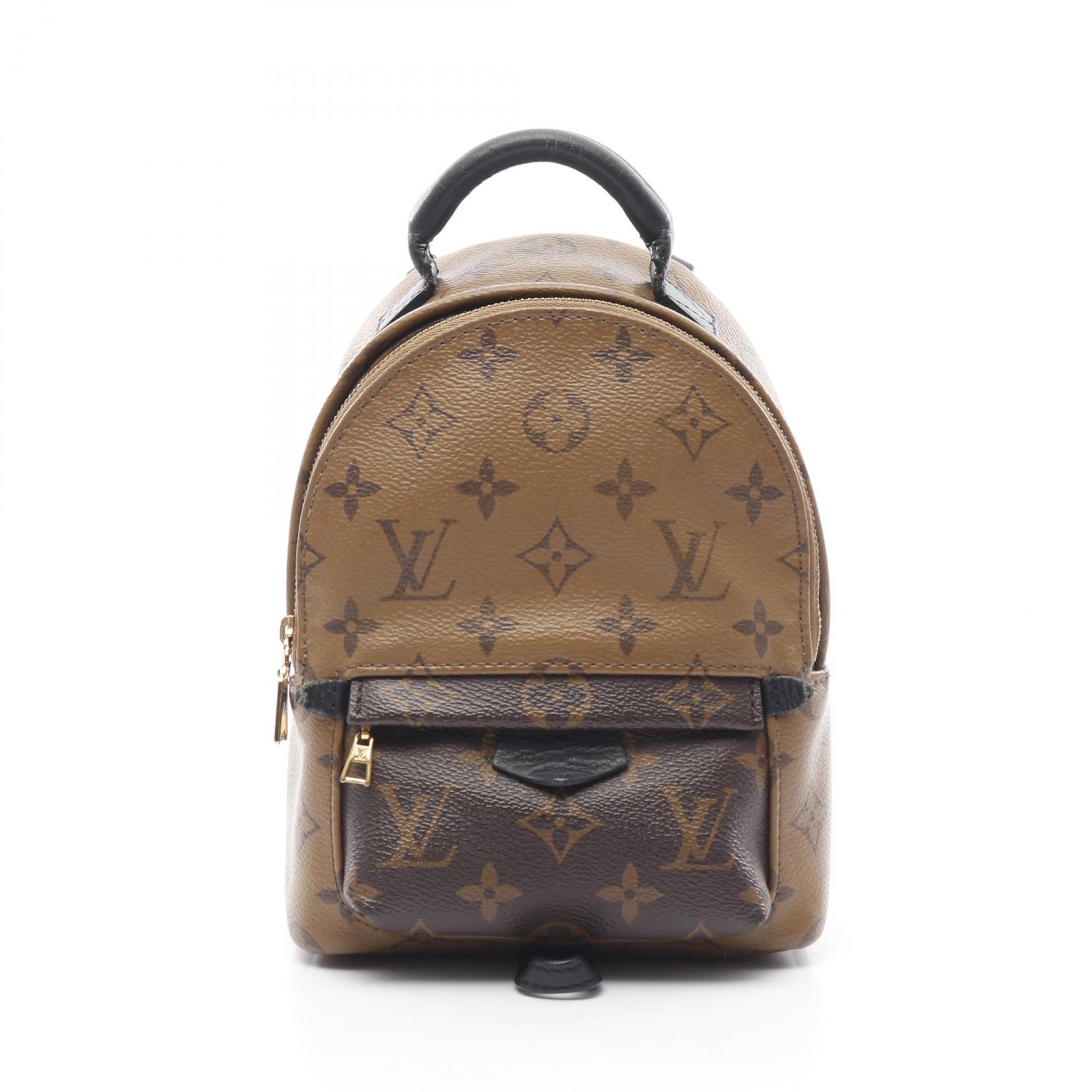 ルイ・ヴィトン LOUIS VUITTON パームスプリングス バックパック ミニ リュックサック バックパック バッグ PVCコーティングキャンバス レザー モノグラム・リバース レディース ブラウン系 M44872 【中古】