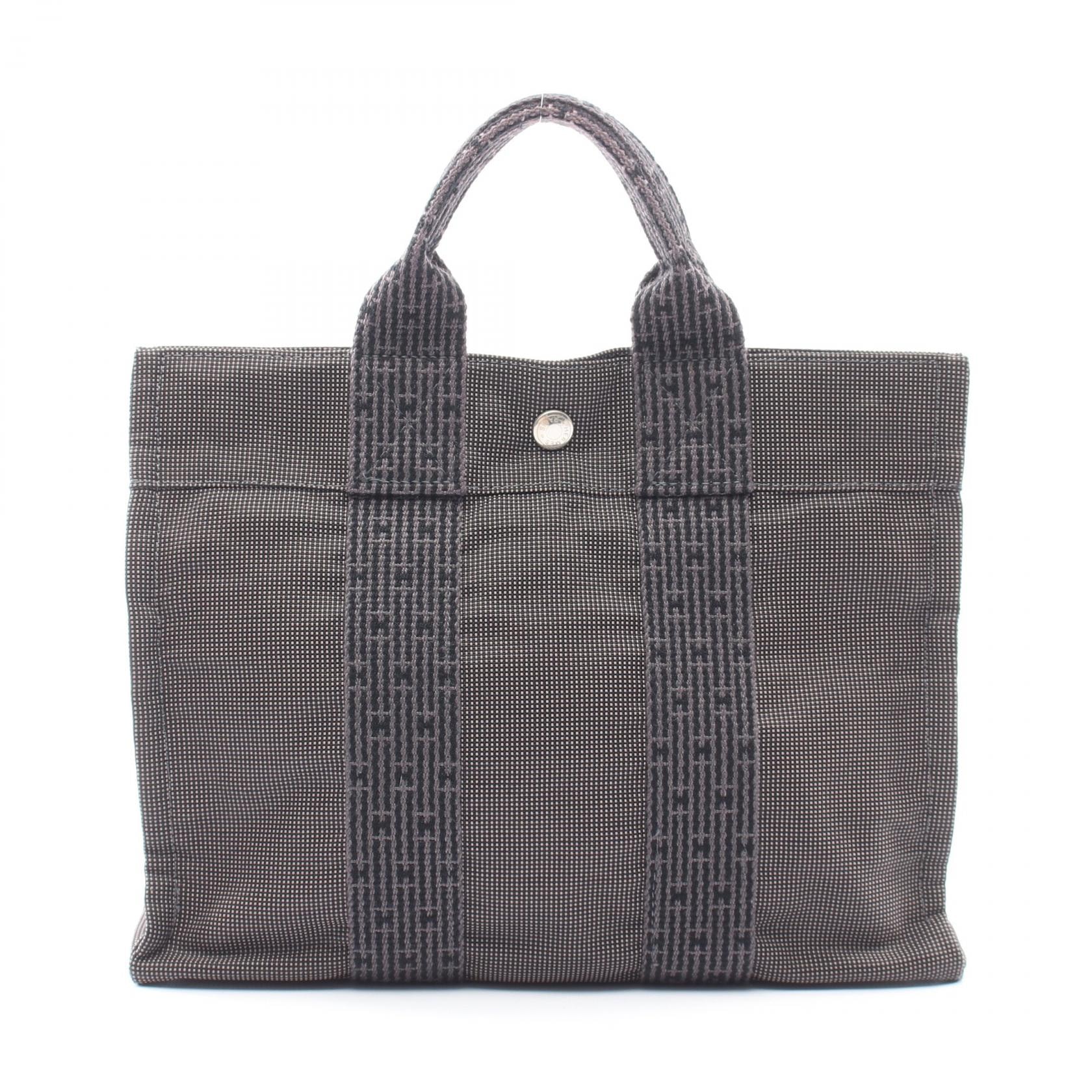 エルメス HERMES エールラインPM トートバッグ バッグ ナイロンキャンバス レディース グレー系 【中古】