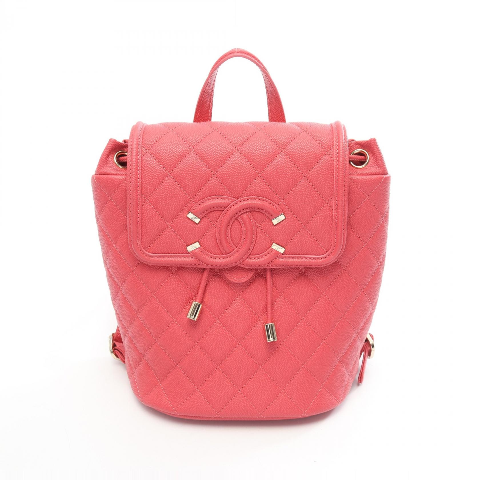 シャネル CHANEL CCフィリグリー マトラッセ リュックサック バックパック バッグ キャビアスキン(グレインドカーフ) レディース ピンク系 【中古】