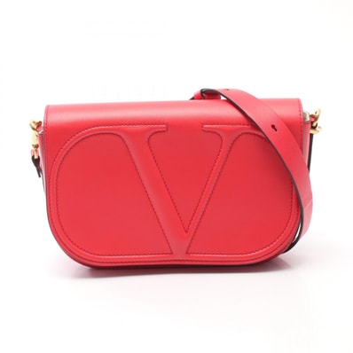 ヴァレンティノ・ガラヴァーニ Valentino Garavani ウォーク Vロゴ ショルダーバッグ バッグ レザー レディース レッド系 【中古】