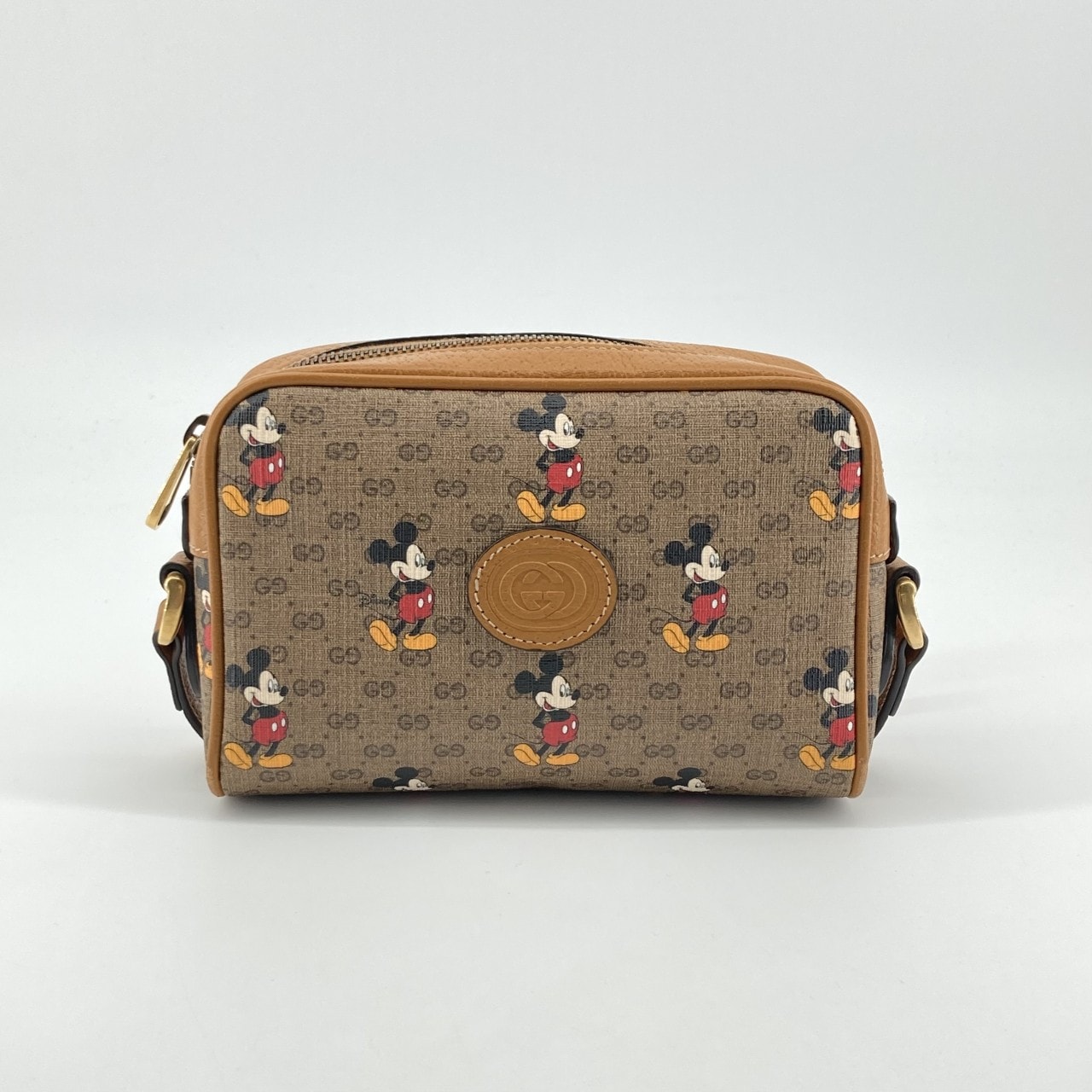 GUCCI(グッチ) DISNEY×GUCCI  ミッキーマウス  コーティングキャンバス×レザー 602536 ショルダーバッグ ベージュ×ブラウン