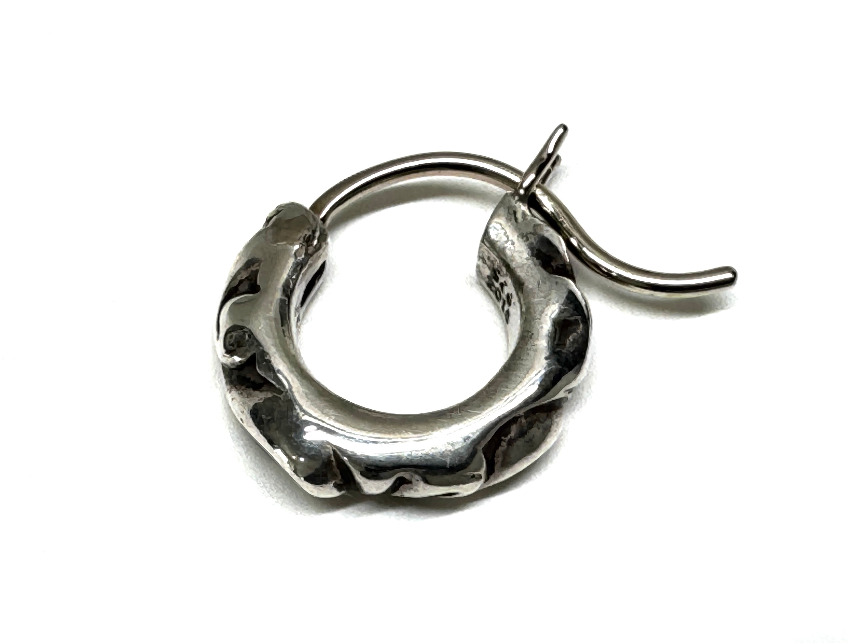 Chrome Hearts Hoop Scroll Tiny Earrings "Silver"