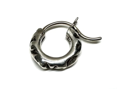 Chrome Hearts Hoop Scroll Tiny Earrings "Silver"