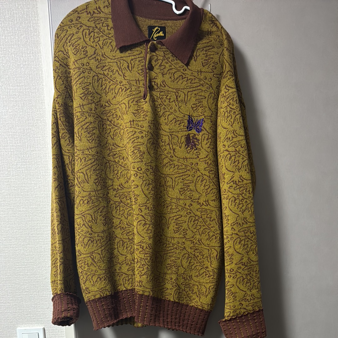 Needles x Sasquatchfabrix. Polo Sweater - Olive Branch "Yellow"