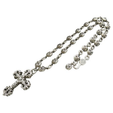 CHROME HEARTS クロムハーツ(原本有) #1 CRSBL CHN FILIG CRS クロスボールチェーン フィリグリークロスXS ネックレス シルバー系【中古】