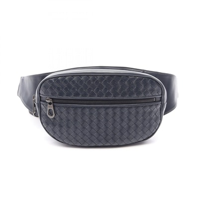 ボッテガヴェネタ BOTTEGA VENETA イントレチャート ウエストバッグ バッグ レザー メンズ ネイビー系 BO78012920 【中古】