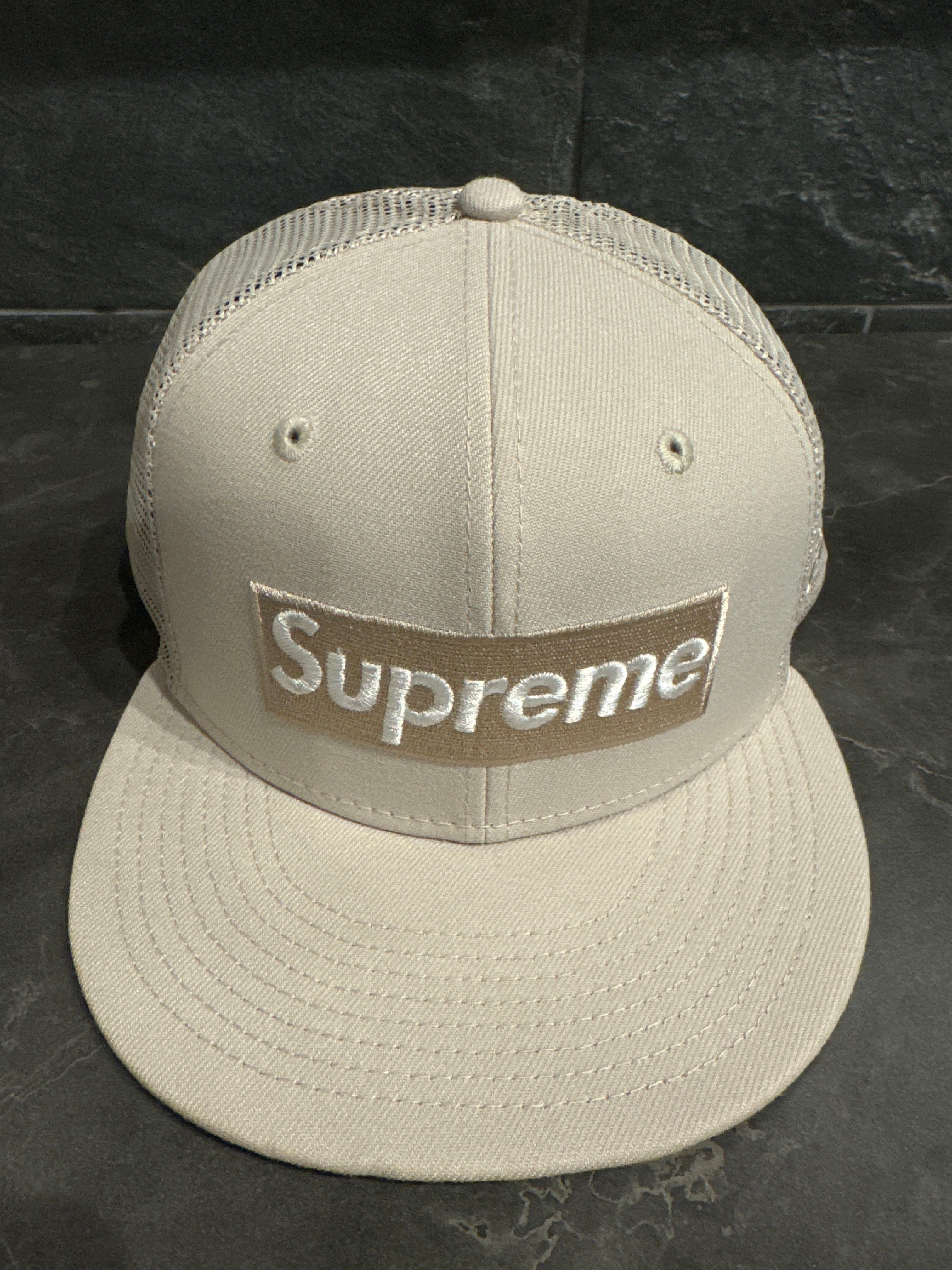 Supreme Box Logo Mesh Back New Era "Stone" (23SS)
