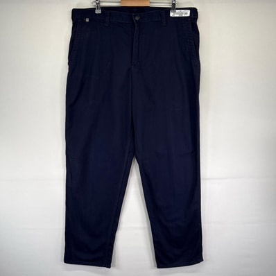 古着 カーハート Carhartt パンツ チノパン ワンポイントロゴ 大きいサイズ ワーク W40 L32 ネイビー系 メンズ