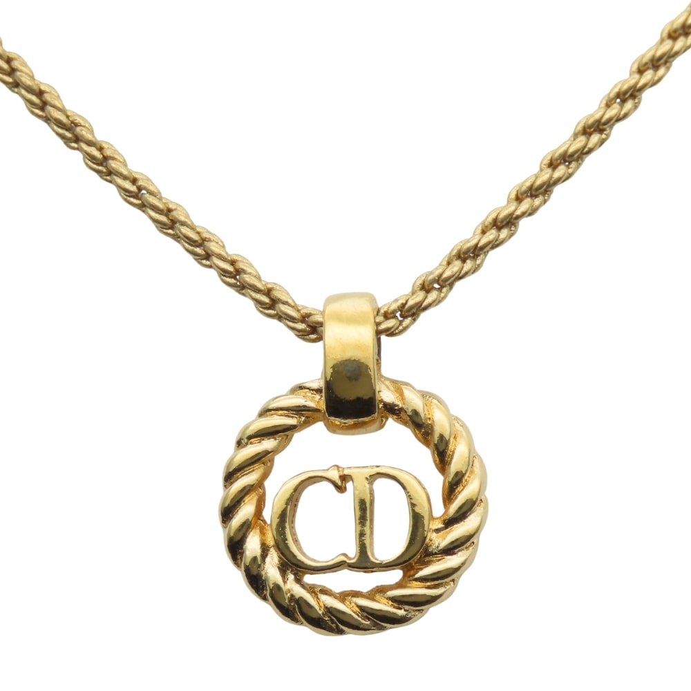【中古】 クリスチャンディオール ネックレス CDロゴ メタル ゴールド GP アクセサリー メッキ レディース 女性 Christian Dior