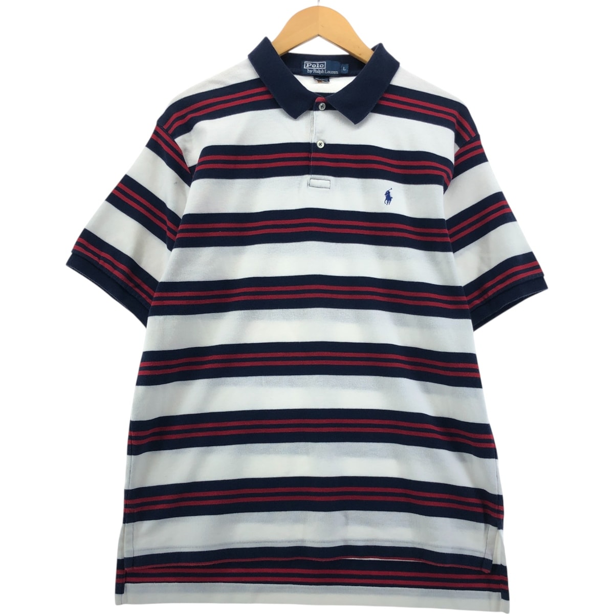 古着 ラルフローレン Ralph Lauren POLO by Ralph Lauren 半袖 ボーダー ポロシャツ メンズL相当/eaa554617
