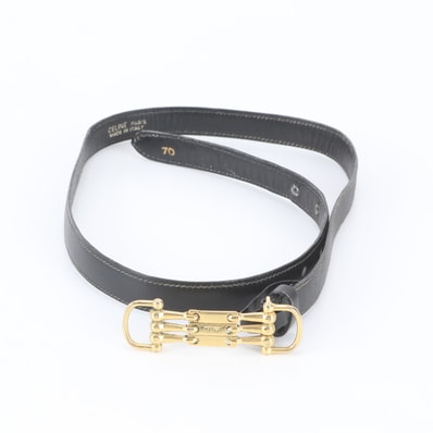■美品 セリーヌ ホースビット ゴールド バックルベルト レザー