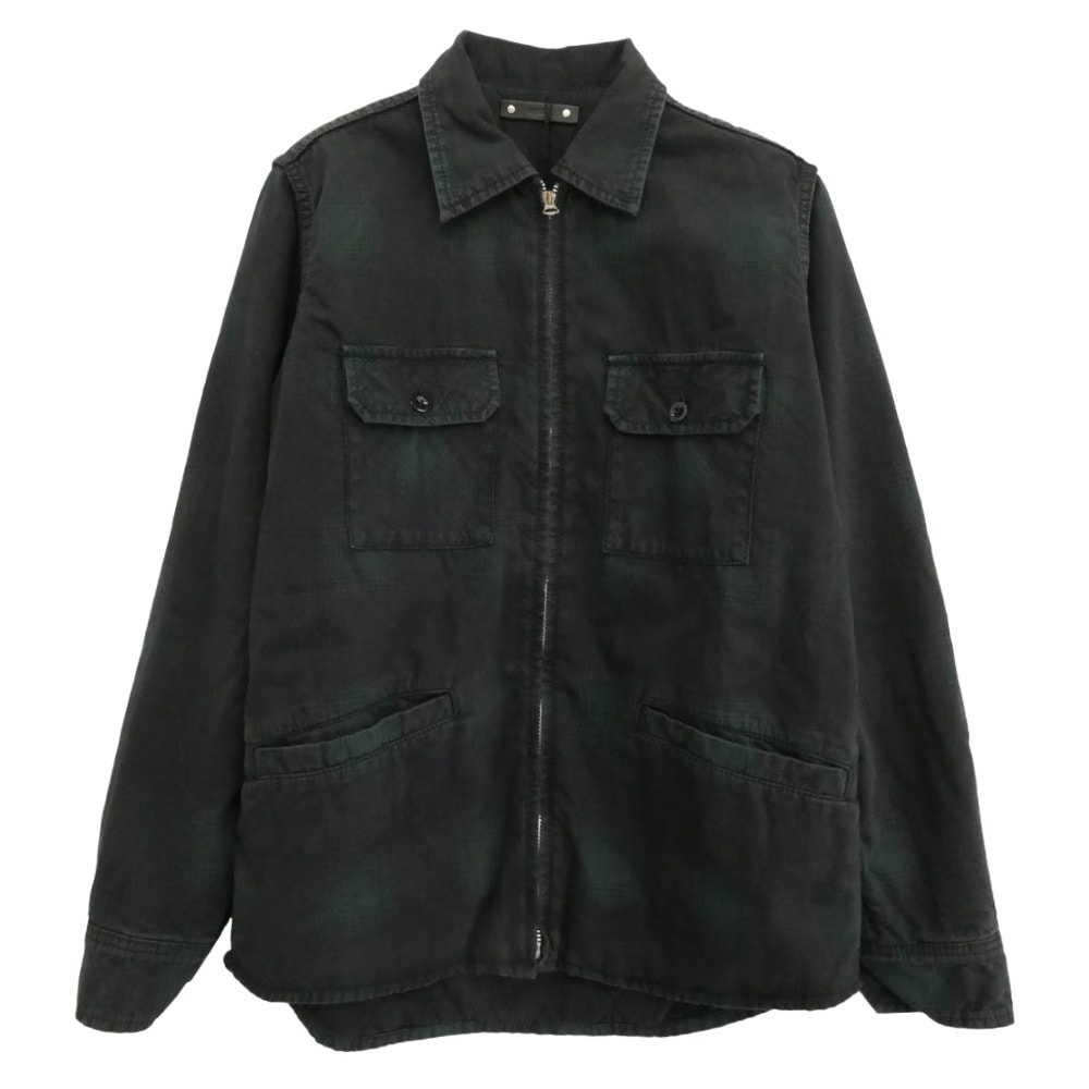 MINEDENIM マインデニム ブルゾン 2110-5003-47-012 Black Denim Check Quiltriner Shirt BZ チェック シャツ ブルゾン ブラック系 グリーン系 M 1【中古】