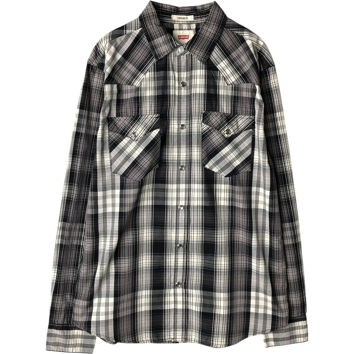 古着 リーバイス Levi's チェック柄 長袖 ウエスタンシャツ メンズS相当/eaa633543
