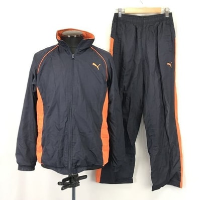 PUMA★上下セットアップ/ジャージ/ウィンドブレーカー【Mens size -M/黒/Black】Jacket/Set up◆BH248