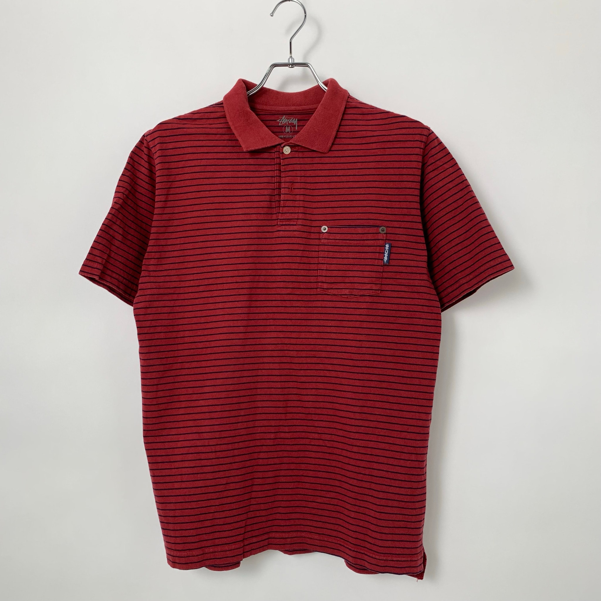 Stussy Border Polo Shirts "Red"