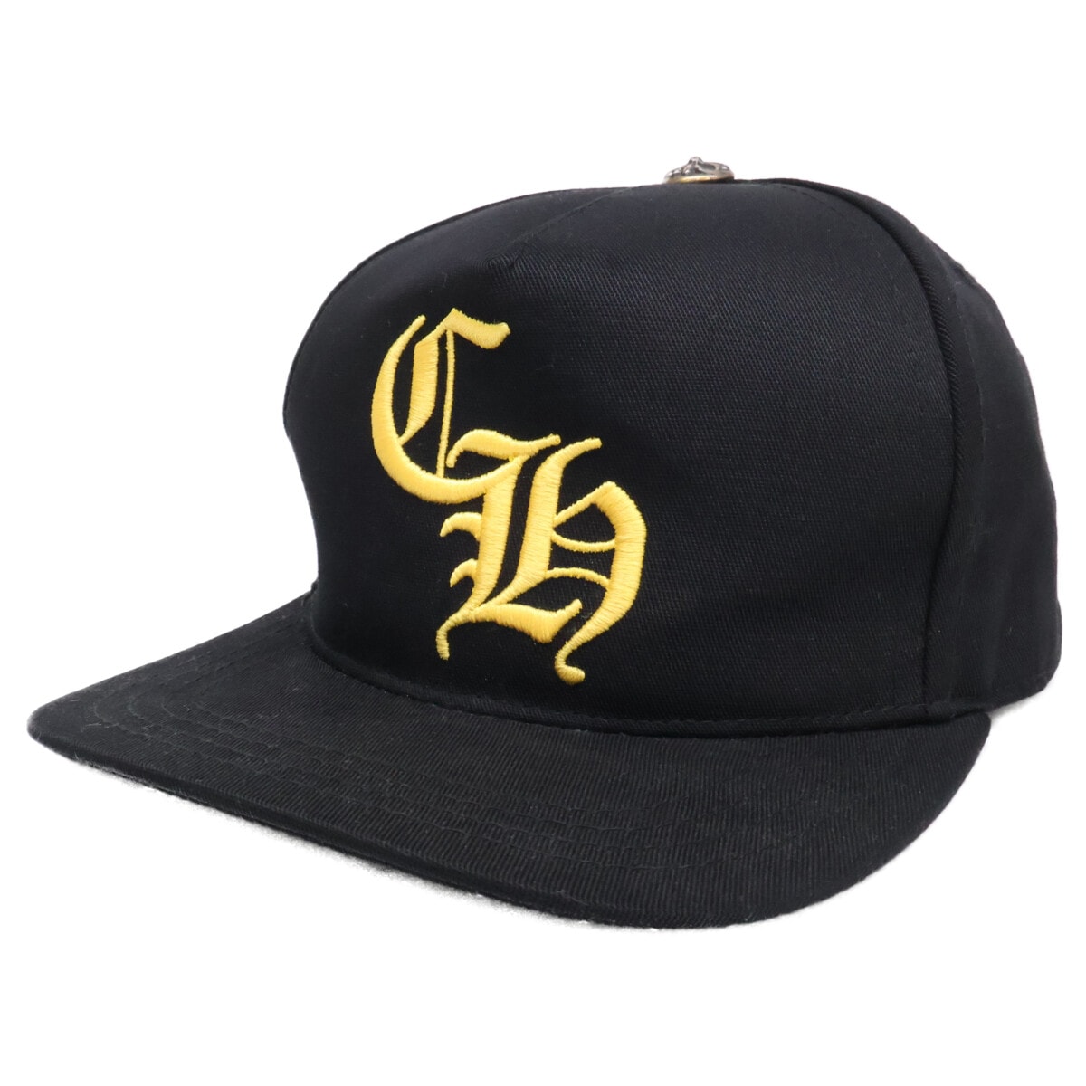 クロムハーツ ブラック×イエロー 6Panel On Field 925釦 CHベースボールキャップ ONE SIZE