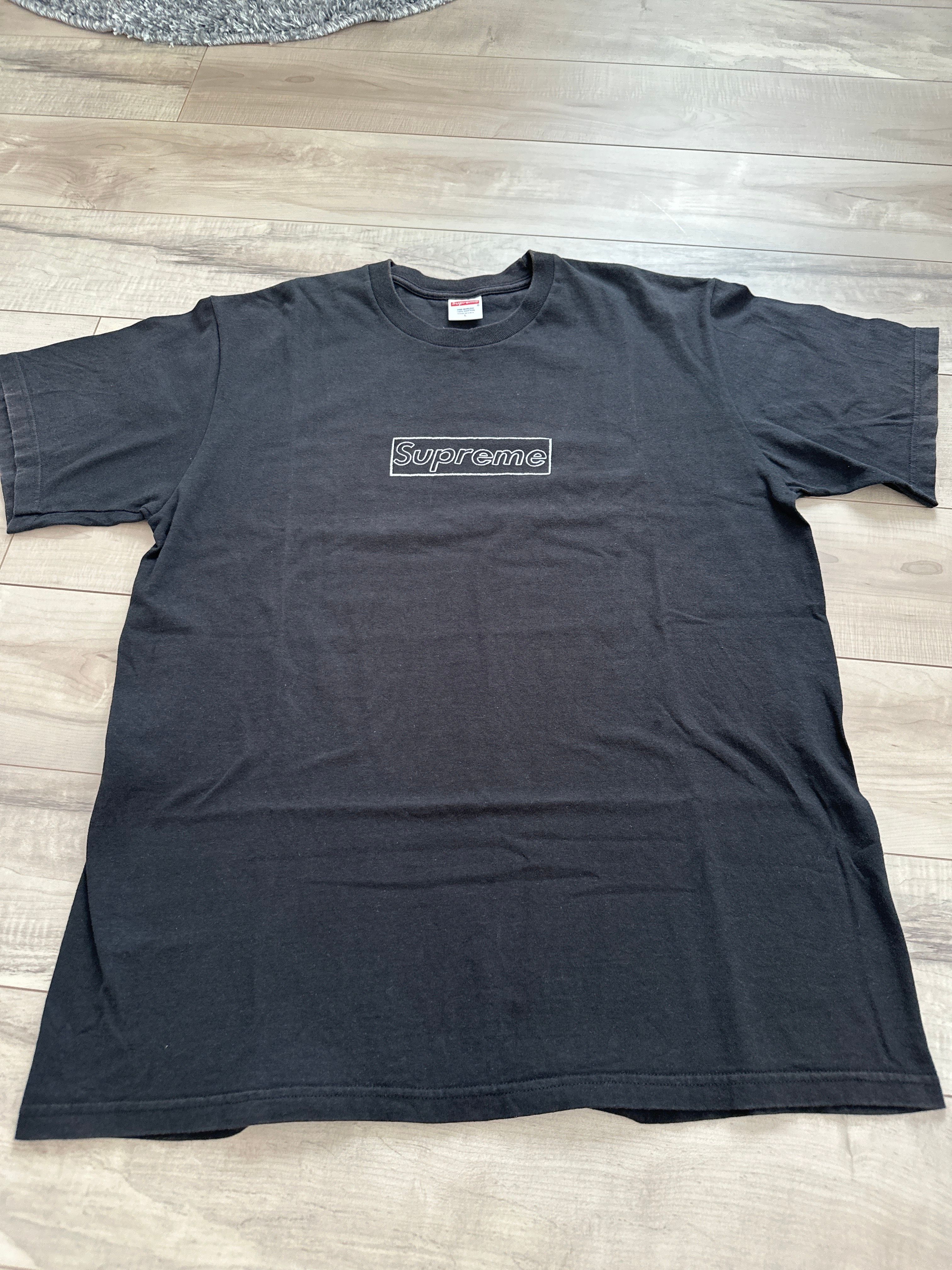 Supreme KAWS Chalk Logo Tee "Black"