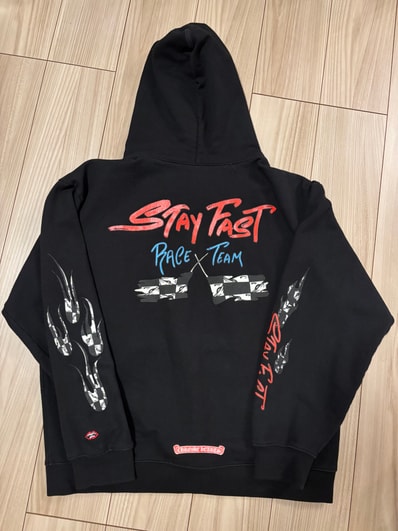 Chrome Hearts Matty Boy PPO Stay Fast Race Team Pullover Hoodie "Black"