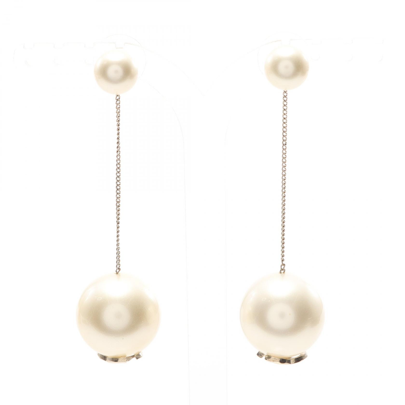 シャネル CHANEL ココマーク ピアス ジュエリー GP(ゴールドメッキ) フェイクパール レディース ホワイト系 / ゴールド系 【中古】