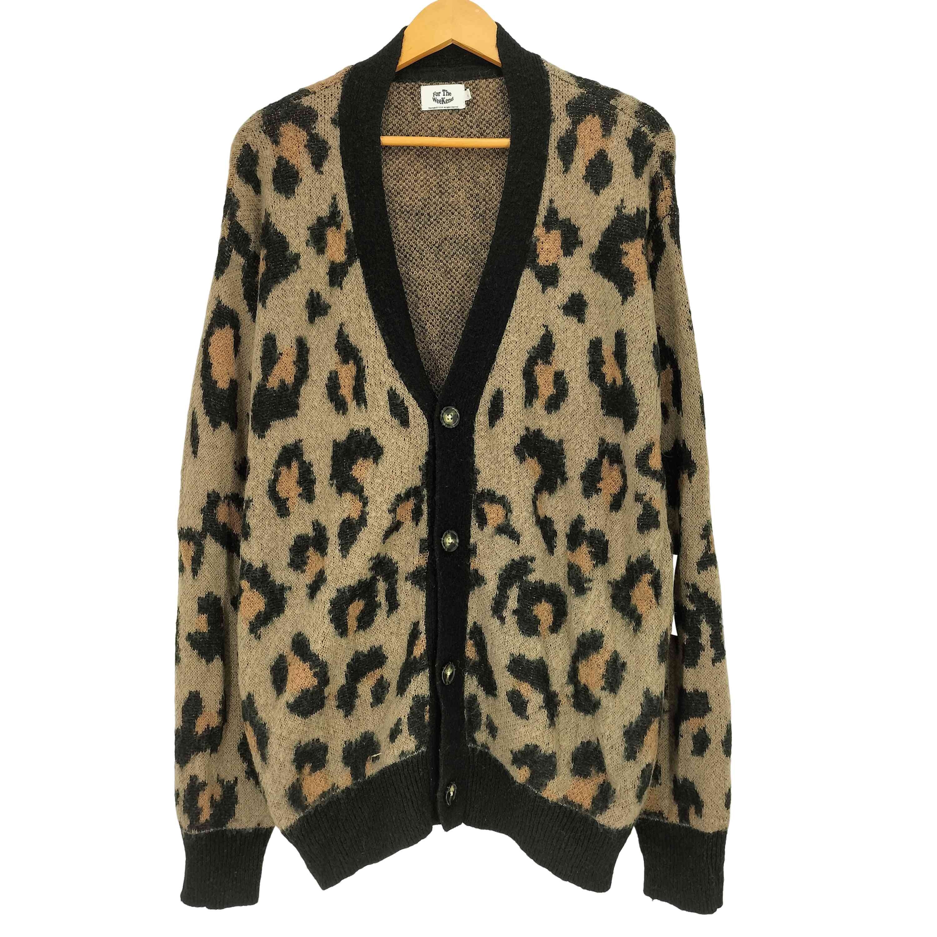 MOHAIR CARDIGAN ウール混 アクリル レオパード カーディガン【1143796465901】